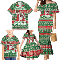 Justice For Black Lives Christmas Family Matching Mermaid Dress and Hawaiian Shirt Funny Xmas Holiday Patterns - Wonder Print Shop