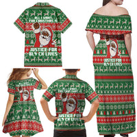 Justice For Black Lives Christmas Family Matching Off Shoulder Maxi Dress and Hawaiian Shirt Funny Xmas Holiday Patterns - Wonder Print Shop