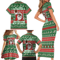 Justice For Black Lives Christmas Family Matching Short Sleeve Bodycon Dress and Hawaiian Shirt Funny Xmas Holiday Patterns - Wonder Print Shop