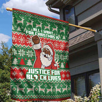 Justice For Black Lives Christmas Garden Flag Funny Xmas Holiday Patterns - Wonder Print Shop