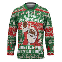 Justice For Black Lives Christmas Hockey Jersey Funny Xmas Holiday Patterns - Wonder Print Shop
