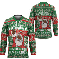 Justice For Black Lives Christmas Hockey Jersey Funny Xmas Holiday Patterns - Wonder Print Shop