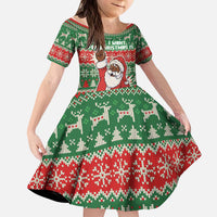 Justice For Black Lives Christmas Kid Short Sleeve Dress Funny Xmas Holiday Patterns - Wonder Print Shop