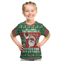 Justice For Black Lives Christmas Kid T Shirt Funny Xmas Holiday Patterns - Wonder Print Shop