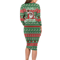Justice For Black Lives Christmas Long Sleeve Bodycon Dress Funny Xmas Holiday Patterns - Wonder Print Shop