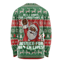 Justice For Black Lives Christmas Long Sleeve Shirt Funny Xmas Holiday Patterns - Wonder Print Shop