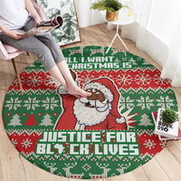 Justice For Black Lives Christmas Round Carpet Funny Xmas Holiday Patterns - Wonder Print Shop