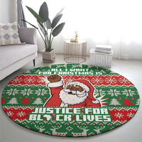 Justice For Black Lives Christmas Round Carpet Funny Xmas Holiday Patterns - Wonder Print Shop