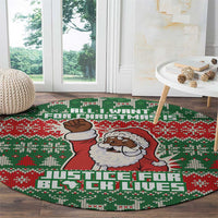 Justice For Black Lives Christmas Round Carpet Funny Xmas Holiday Patterns - Wonder Print Shop