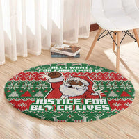 Justice For Black Lives Christmas Round Carpet Funny Xmas Holiday Patterns - Wonder Print Shop