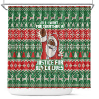 Justice For Black Lives Christmas Shower Curtain Funny Xmas Holiday Patterns - Wonder Print Shop