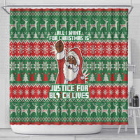 Justice For Black Lives Christmas Shower Curtain Funny Xmas Holiday Patterns - Wonder Print Shop