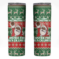 Justice For Black Lives Christmas Skinny Tumbler Funny Xmas Holiday Patterns - Wonder Print Shop
