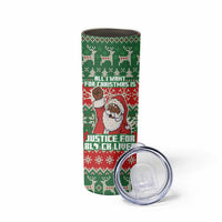 Justice For Black Lives Christmas Skinny Tumbler Funny Xmas Holiday Patterns - Wonder Print Shop