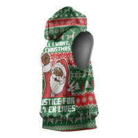 Justice For Black Lives Christmas Sleeveless Hoodie Funny Xmas Holiday Patterns - Wonder Print Shop