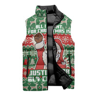 Justice For Black Lives Christmas Sleeveless Puffer Jacket Funny Xmas Holiday Patterns - Wonder Print Shop