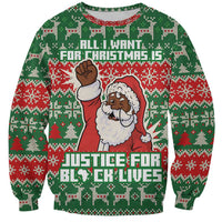 Justice For Black Lives Christmas Sweatshirt Funny Xmas Holiday Patterns - Wonder Print Shop