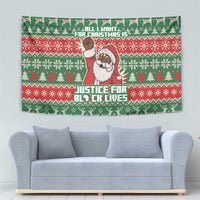 Justice For Black Lives Christmas Tapestry Funny Xmas Holiday Patterns - Wonder Print Shop