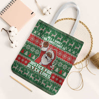 Justice For Black Lives Christmas Tote Bag Funny Xmas Holiday Patterns - Wonder Print Shop