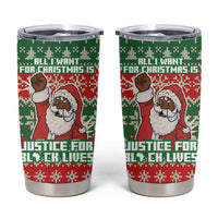 Justice For Black Lives Christmas Tumbler Cup Funny Xmas Holiday Patterns - Wonder Print Shop