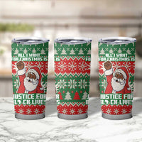 Justice For Black Lives Christmas Tumbler Cup Funny Xmas Holiday Patterns - Wonder Print Shop