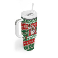 Justice For Black Lives Christmas Tumbler With Handle Funny Xmas Holiday Patterns - Wonder Print Shop