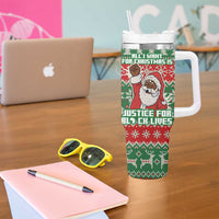 Justice For Black Lives Christmas Tumbler With Handle Funny Xmas Holiday Patterns - Wonder Print Shop