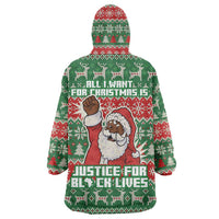 Justice For Black Lives Christmas Wearable Blanket Hoodie Funny Xmas Holiday Patterns - Wonder Print Shop