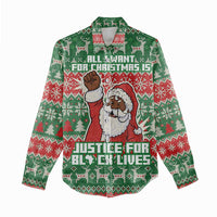 Justice For Black Lives Christmas Women Casual Shirt Funny Xmas Holiday Patterns - Wonder Print Shop