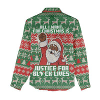 Justice For Black Lives Christmas Women Casual Shirt Funny Xmas Holiday Patterns - Wonder Print Shop