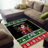 Santa Claus Drive A JEEP Area Rug Funny Xmas Holiday Patterns - Wonder Print Shop