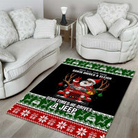 Santa Claus Drive A JEEP Area Rug Funny Xmas Holiday Patterns - Wonder Print Shop