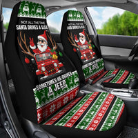 Santa Claus Drive A JEEP Car Seat Cover Funny Xmas Holiday Patterns - Wonder Print Shop
