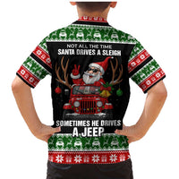 Santa Claus Drive A JEEP Family Matching Mermaid Dress and Hawaiian Shirt Funny Xmas Holiday Patterns - Wonder Print Shop