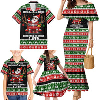 Santa Claus Drive A JEEP Family Matching Mermaid Dress and Hawaiian Shirt Funny Xmas Holiday Patterns - Wonder Print Shop