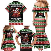 Santa Claus Drive A JEEP Family Matching Mermaid Dress and Hawaiian Shirt Funny Xmas Holiday Patterns - Wonder Print Shop