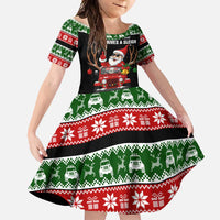 Santa Claus Drive A JEEP Family Matching Short Sleeve Bodycon Dress and Hawaiian Shirt Funny Xmas Holiday Patterns - Wonder Print Shop