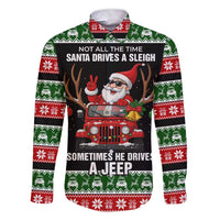 Santa Claus Drive A JEEP Family Matching Short Sleeve Bodycon Dress and Hawaiian Shirt Funny Xmas Holiday Patterns - Wonder Print Shop