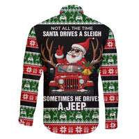 Santa Claus Drive A JEEP Family Matching Short Sleeve Bodycon Dress and Hawaiian Shirt Funny Xmas Holiday Patterns - Wonder Print Shop