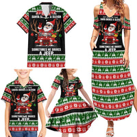 Santa Claus Drive A JEEP Family Matching Summer Maxi Dress and Hawaiian Shirt Funny Xmas Holiday Patterns - Wonder Print Shop