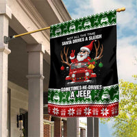 Santa Claus Drive A JEEP Garden Flag Funny Xmas Holiday Patterns - Wonder Print Shop