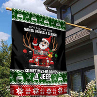 Santa Claus Drive A JEEP Garden Flag Funny Xmas Holiday Patterns - Wonder Print Shop