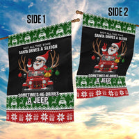 Santa Claus Drive A JEEP Garden Flag Funny Xmas Holiday Patterns - Wonder Print Shop