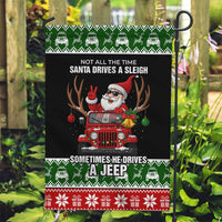 Santa Claus Drive A JEEP Garden Flag Funny Xmas Holiday Patterns - Wonder Print Shop