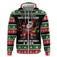 Santa Claus Drive A JEEP Hoodie Funny Xmas Holiday Patterns - Wonder Print Shop