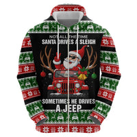 Santa Claus Drive A JEEP Hoodie Funny Xmas Holiday Patterns - Wonder Print Shop