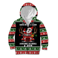 Santa Claus Drive A JEEP Kid Hoodie Funny Xmas Holiday Patterns - Wonder Print Shop