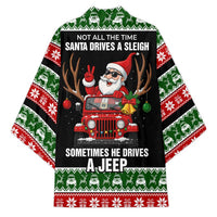 Santa Claus Drive A JEEP Kimono Funny Xmas Holiday Patterns - Wonder Print Shop