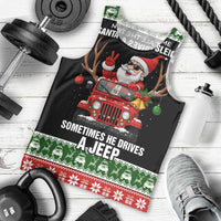 Santa Claus Drive A JEEP Men Tank Top Funny Xmas Holiday Patterns - Wonder Print Shop