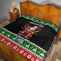 Santa Claus Drive A JEEP Quilt Funny Xmas Holiday Patterns - Wonder Print Shop